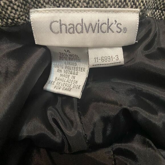 Chadwick’s Black/White Tweed Wool blend trousers, size 14 - Picture 3 of 3